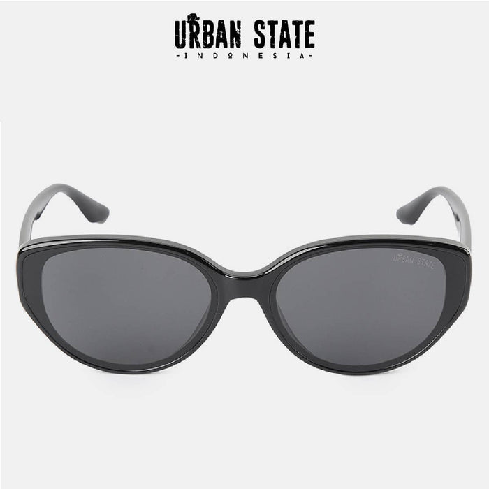 Polarized Lume Cateye Frame Sunglasses - Black Black