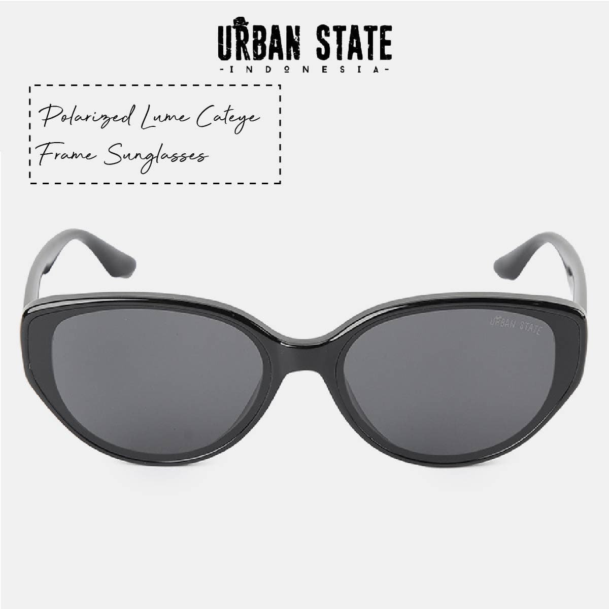 Polarized Lume Cateye Frame Sunglasses - Black Black