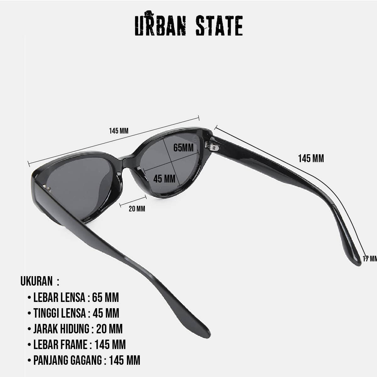 Polarized Lume Cateye Frame Sunglasses - Black Black