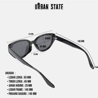 Polarized Lume Cateye Frame Sunglasses - Black Black