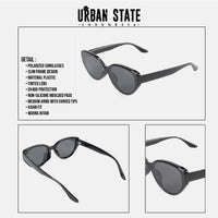 Polarized Lume Cateye Frame Sunglasses - Black Black