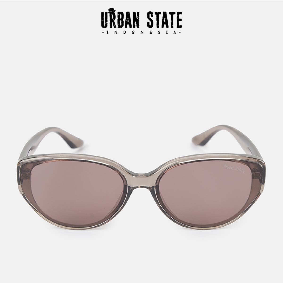 Polarized Lume Cateye Frame Sunglasses - Brown Clear