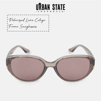 Polarized Lume Cateye Frame Sunglasses - Brown Clear