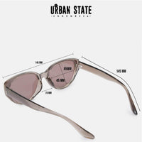 Polarized Lume Cateye Frame Sunglasses - Brown Clear