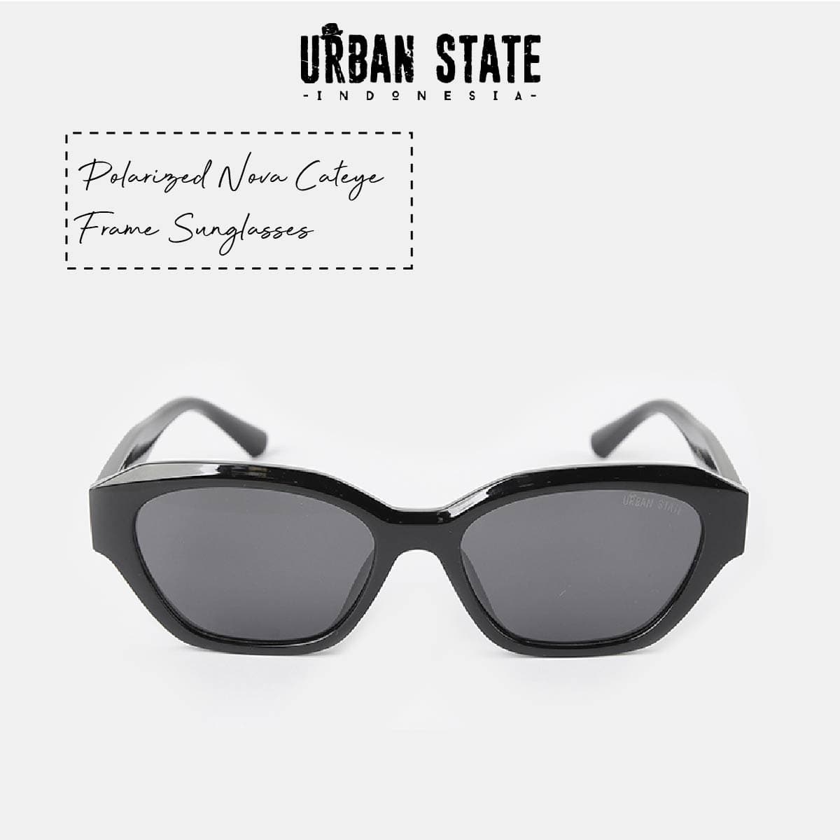 Polarized Nova Cateye Frame Sunglasses - Black Black