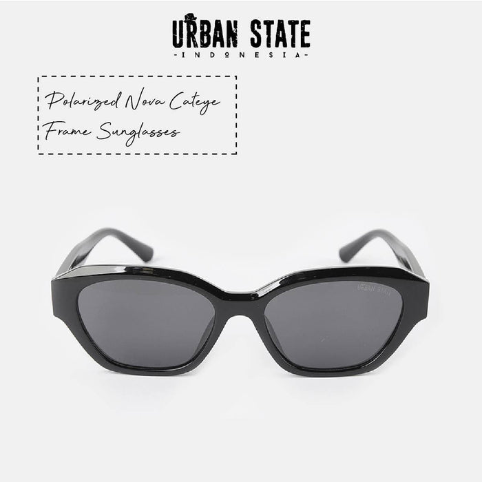 Polarized Nova Cateye Frame Sunglasses - Black Black