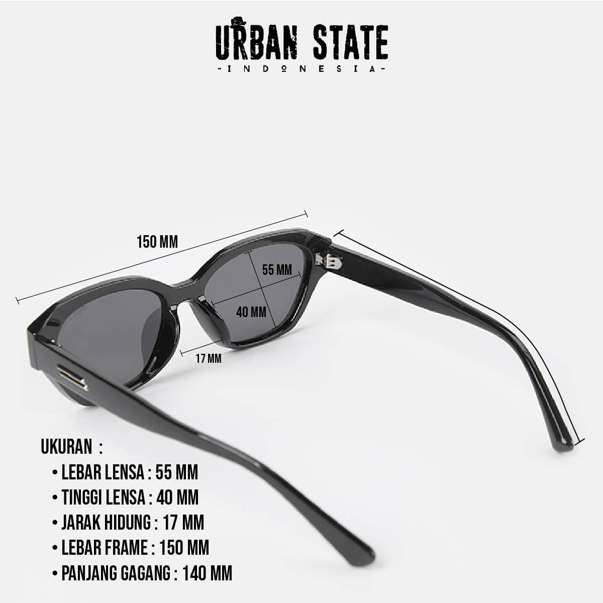 Polarized Nova Cateye Frame Sunglasses - Black Black