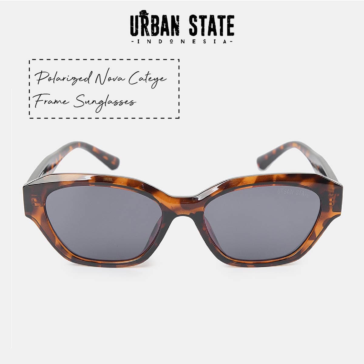 Polarized Nova Cateye Frame Sunglasses - Black Leopard
