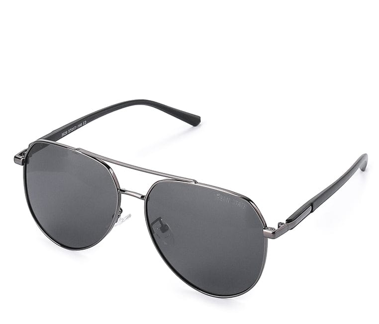 Polarized Pilot Oversized Aviator Sunglasses - Black Black