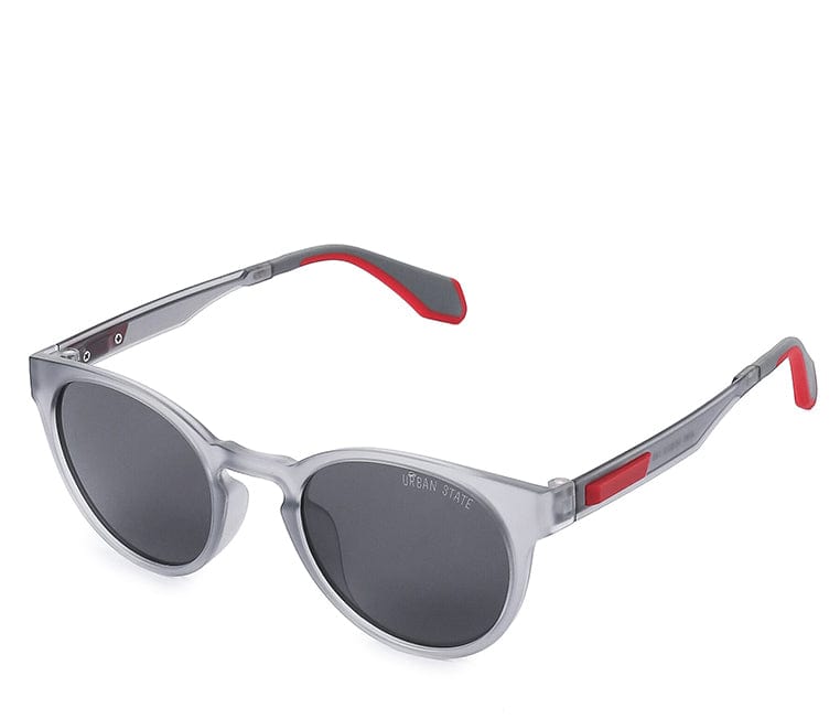 Polarized Plastic Frame Oval Sporty Retro Sunglasses - Black Grey