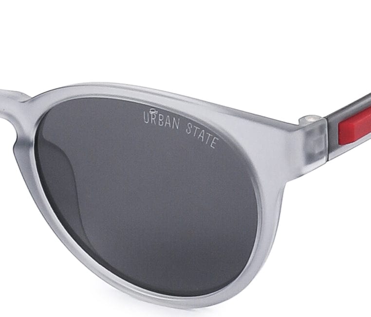 Polarized Plastic Frame Oval Sporty Retro Sunglasses - Black Grey