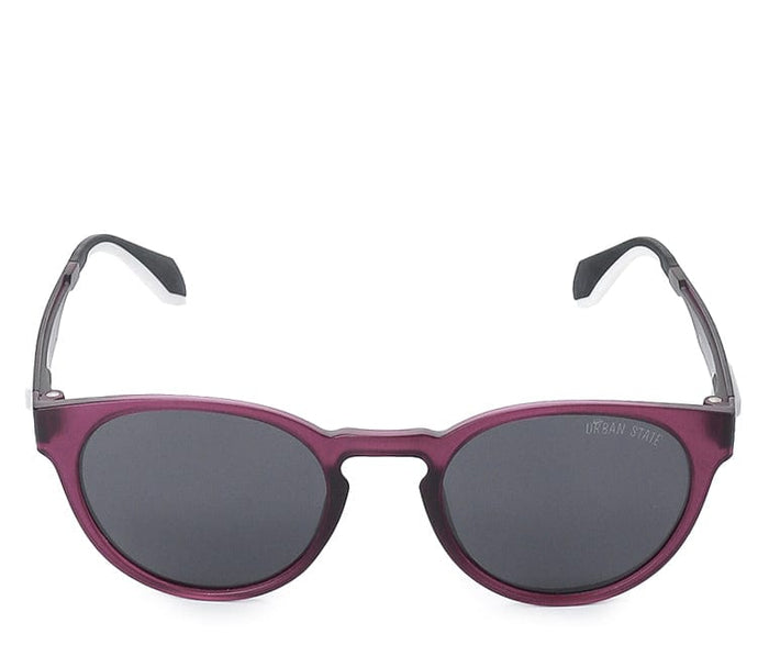 Polarized Plastic Frame Oval Sporty Retro Sunglasses - Black Purple