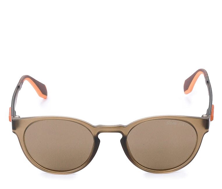 Polarized Plastic Frame Oval Sporty Retro Sunglasses - Black Orange