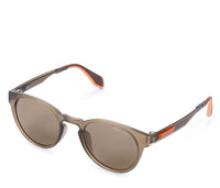 Polarized Plastic Frame Oval Sporty Retro Sunglasses - Black Orange