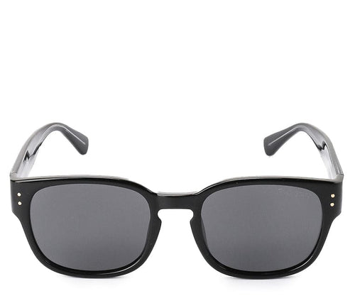 Polarized Plastic Frame Rectangular Retro Sunglasses - Black Black