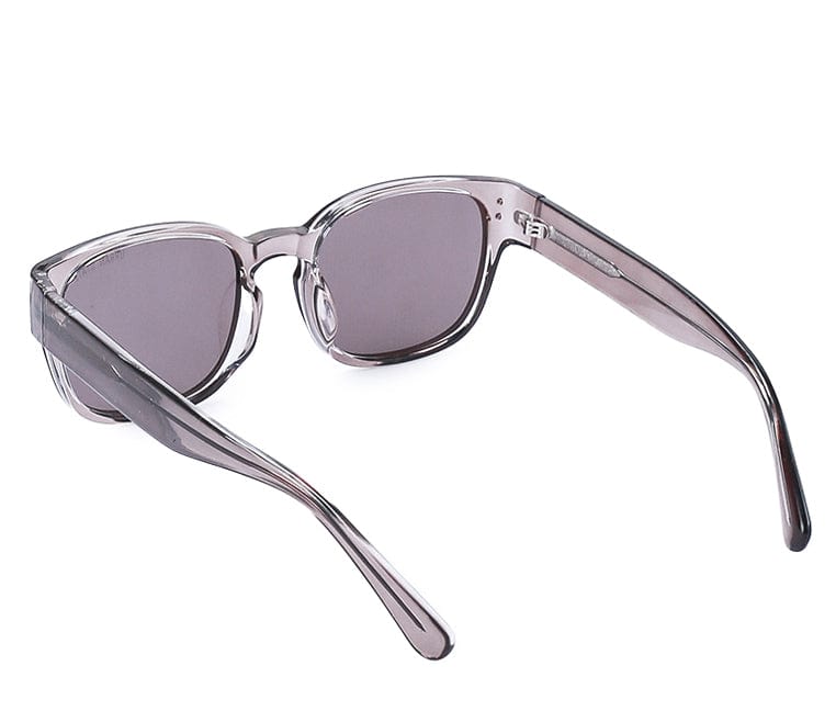 Polarized Plastic Frame Rectangular Retro Sunglasses - Black Clear