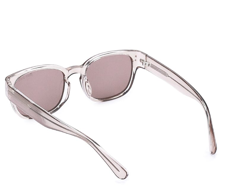 Polarized Plastic Frame Rectangular Retro Sunglasses - Brown Clear