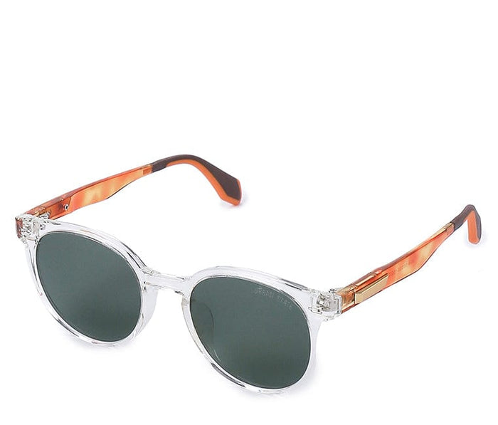 Polarized Plastic Frame Round Retro Sunglasses - Black Orange