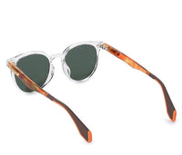 Polarized Plastic Frame Round Retro Sunglasses - Black Orange