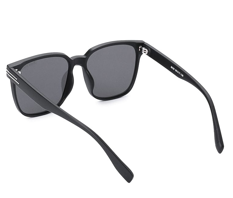 Polarized Plastic Frame Square Oversized Sunglasses - Black Matte