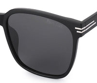 Polarized Plastic Frame Square Oversized Sunglasses - Black Matte