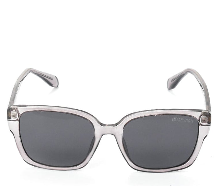 Polarized Plastic Frame Square Retro Sunglasses - Black Clear