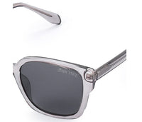 Polarized Plastic Frame Square Retro Sunglasses - Black Clear