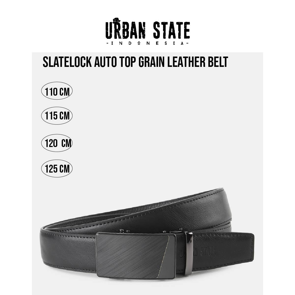 SlateLock Auto Top Grain Leather Belt - Black