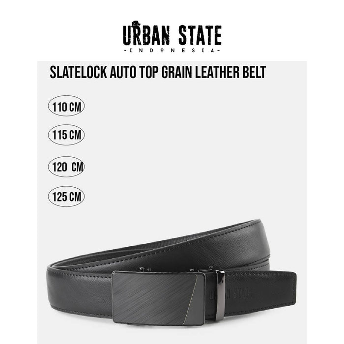 SlateLock Auto Top Grain Leather Belt - Black
