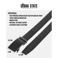 SlateLock Auto Top Grain Leather Belt - Black