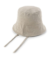 Tie-Back Canvas Bucket Hat - Khaki