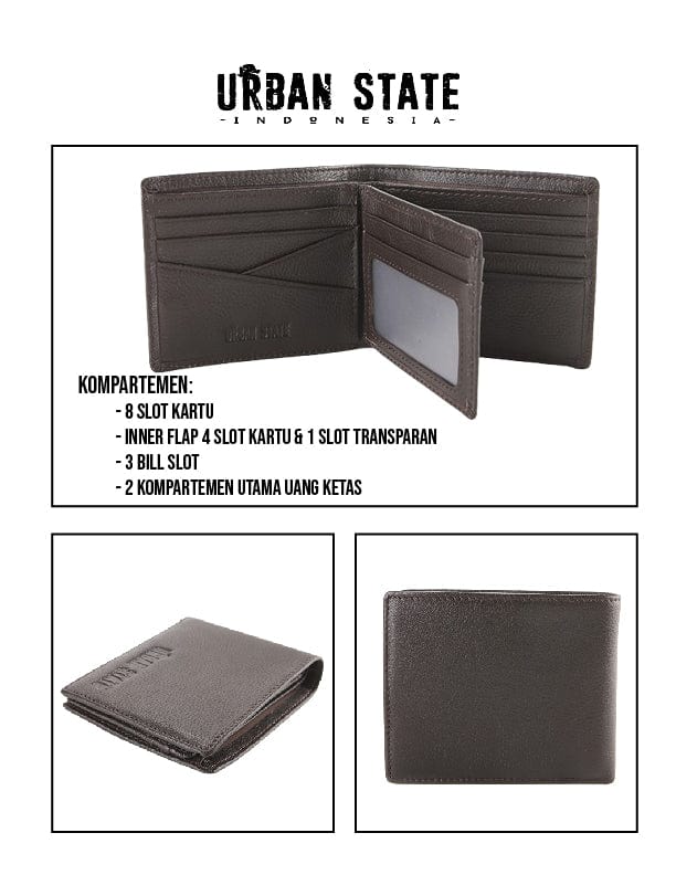 Urban Fold Leather Wallet - Brown