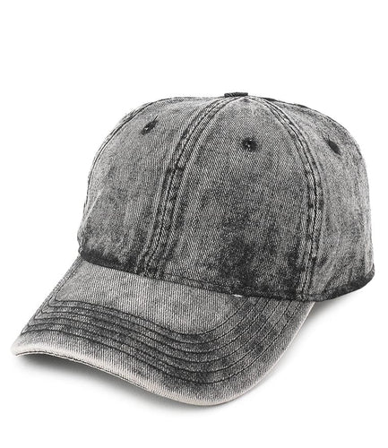 Vintage Canvas Baseball Cap - Black Grey