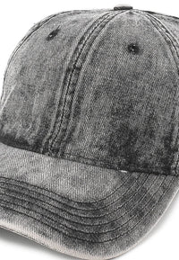 Vintage Canvas Baseball Cap - Black Grey