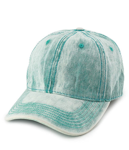 Vintage Canvas Baseball Cap - Green White