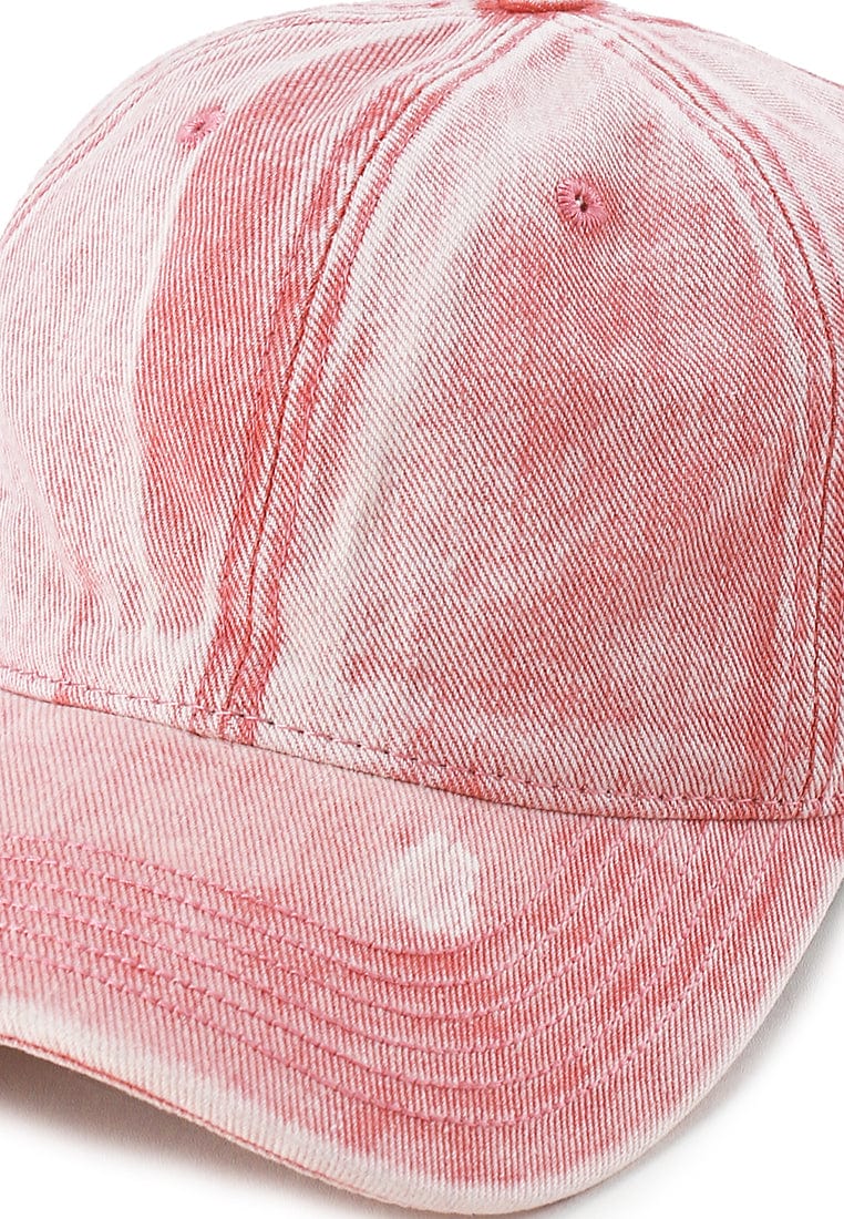 Vintage Canvas Baseball Cap - Pink White