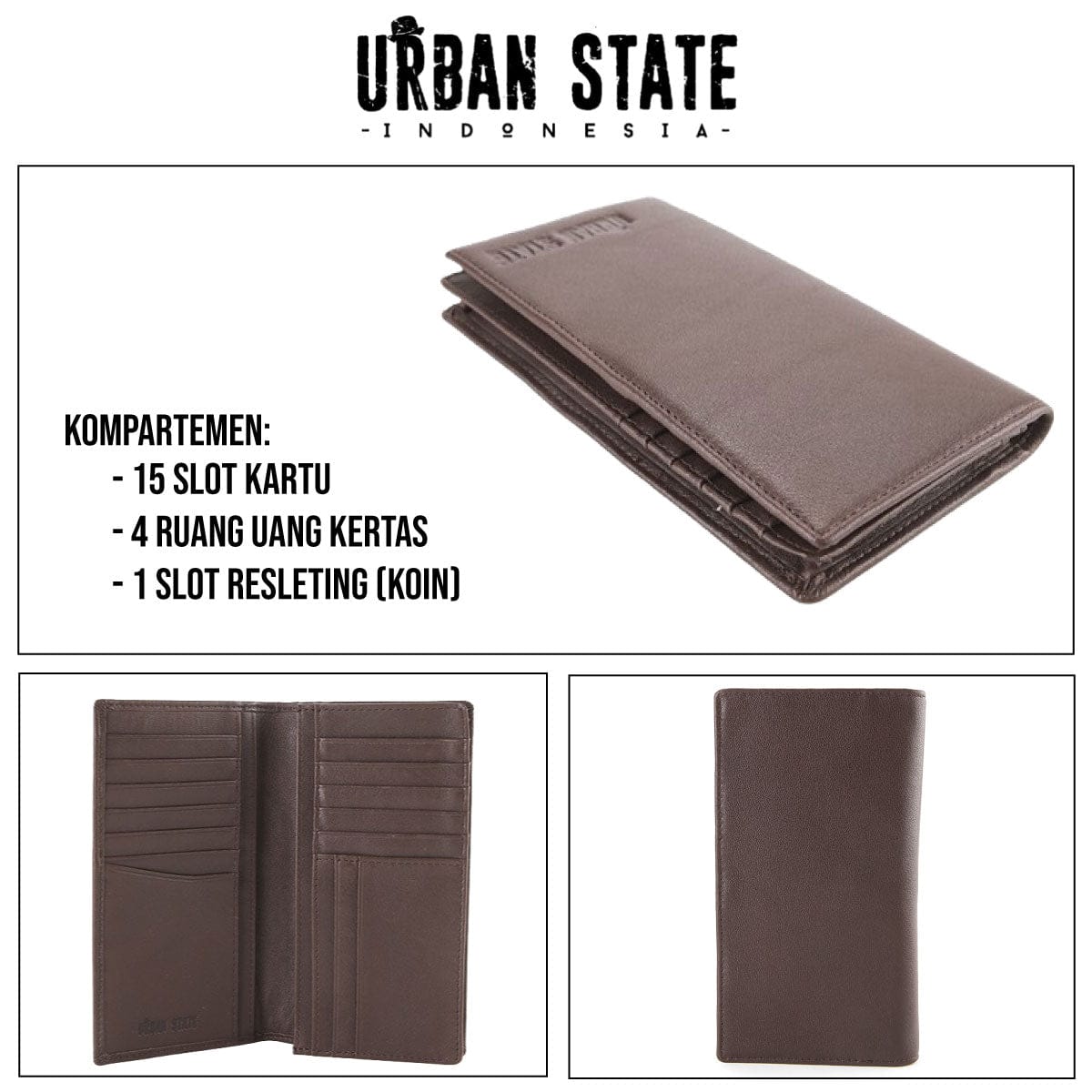 Weekend Long Leather Wallet - Brown