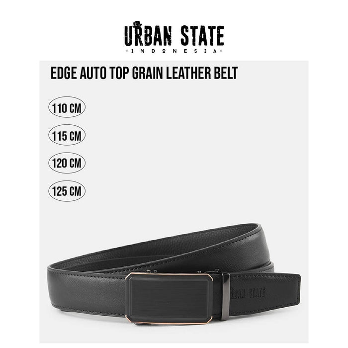 Edge Auto Top Grain Leather Belt - Black