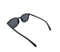Polarized Harlow Round Frame Sunglasses - Black Black