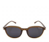 Polarized Harlow Round Frame Sunglasses - Black Brown