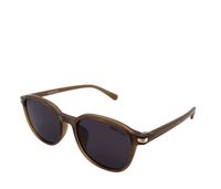 Polarized Harlow Round Frame Sunglasses - Black Brown