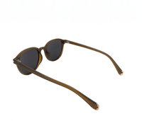 Polarized Harlow Round Frame Sunglasses - Black Brown