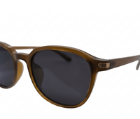 Polarized Harlow Round Frame Sunglasses - Black Brown