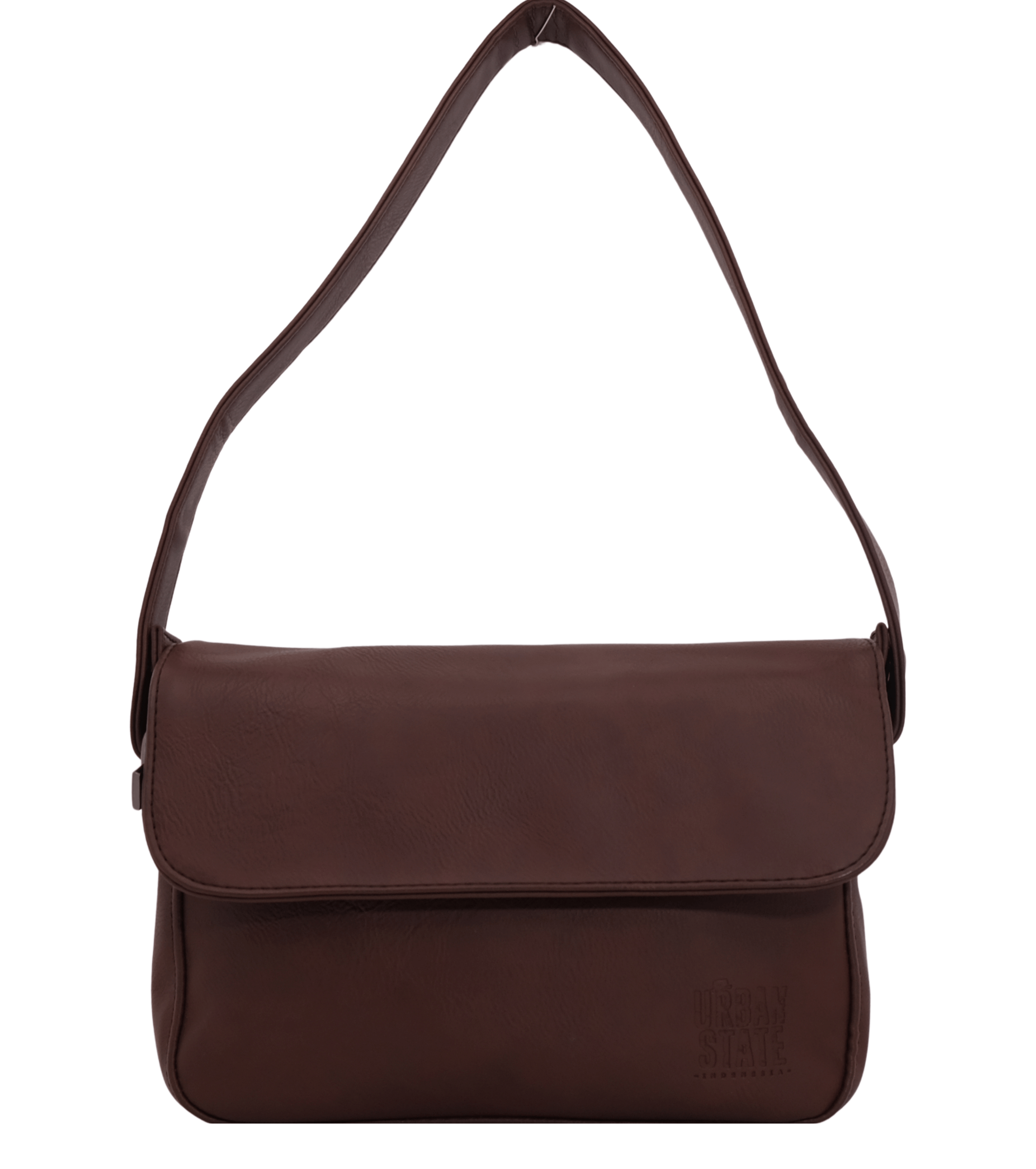 Distressed Leather Cityform Crossbody Pouch Bag - Dark Brown