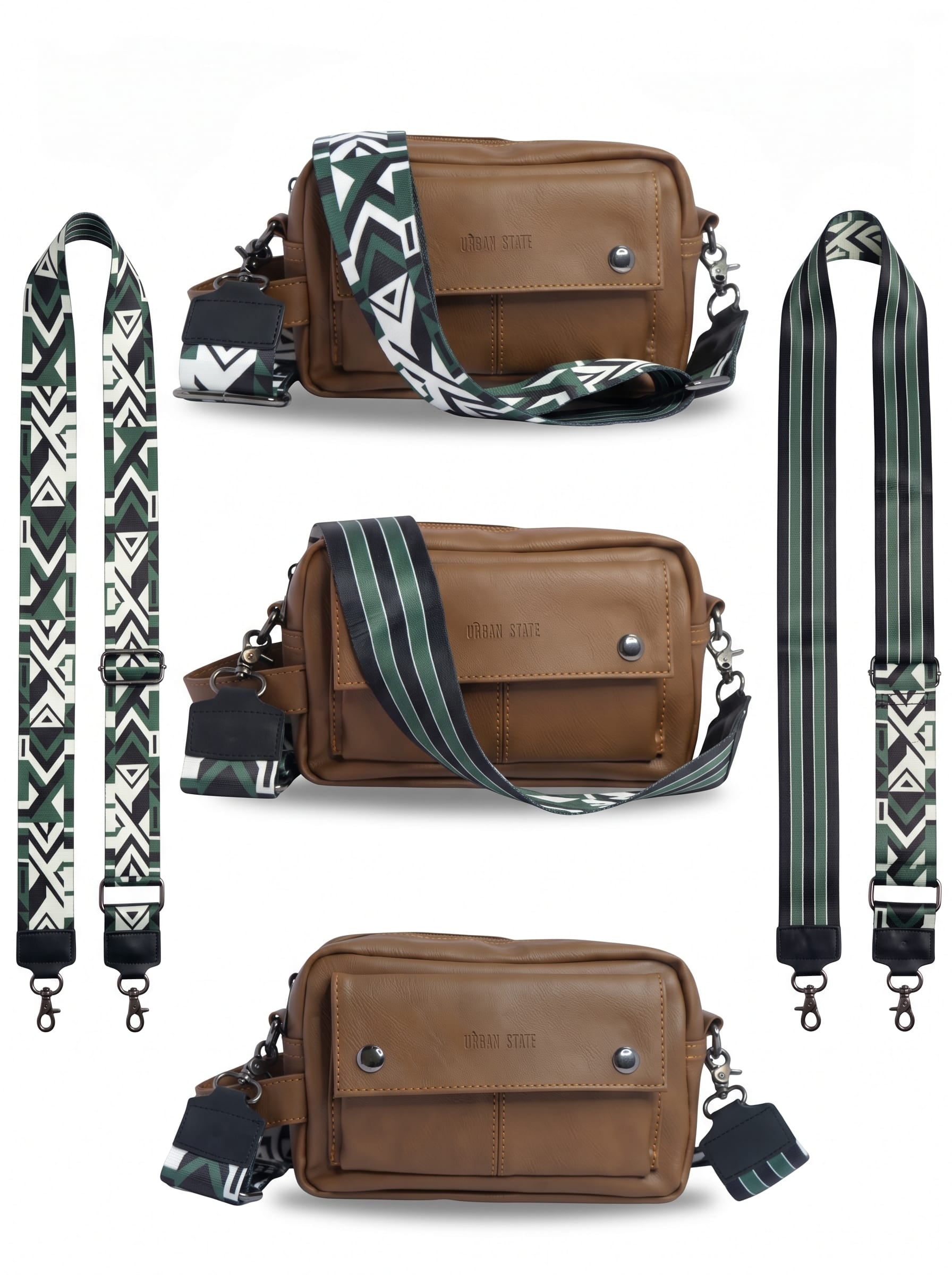 Vertex Tali Strap Tas - Adjustable Bag Shoulder Strap - Green White