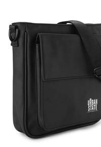 Coated Dry League Flap Crossbody Bag - Black