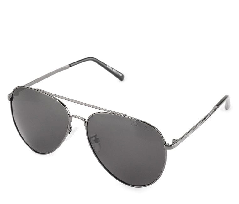 Polarized Metal Frame Le Major Aviator Sunglasses - Black Silver