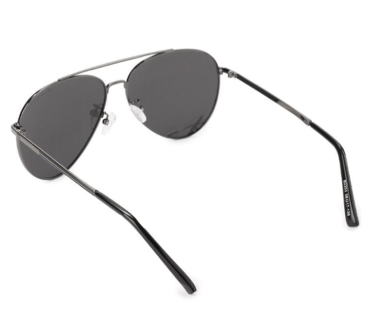 Polarized Metal Frame Le Major Aviator Sunglasses - Black Silver