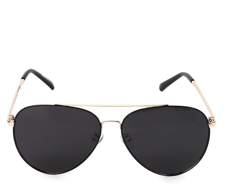 Polarized Metal Frame Le Major Aviator Sunglasses - Black Gold