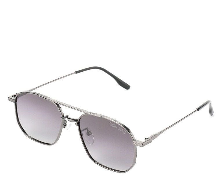 Polarized Metal Frame Northlane Aviator Sunglasses - Black Silver